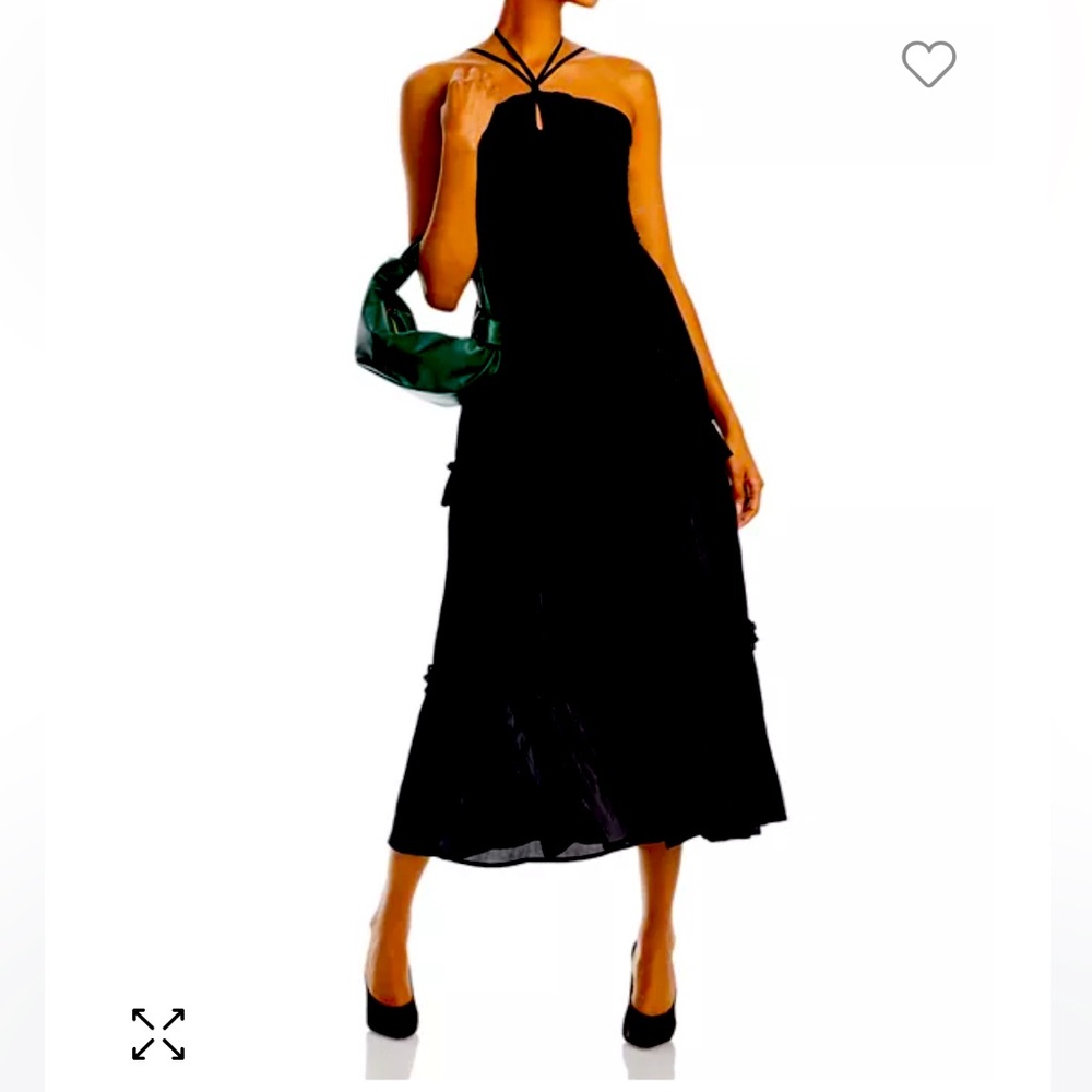 AQUA
Strappy Ruched Midi Dress